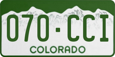 CO license plate 070CCI