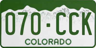 CO license plate 070CCK