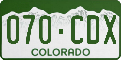 CO license plate 070CDX