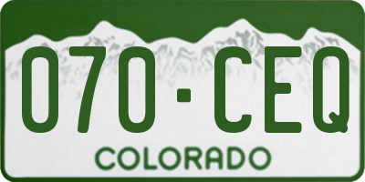 CO license plate 070CEQ