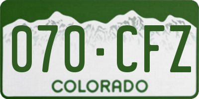 CO license plate 070CFZ