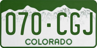 CO license plate 070CGJ