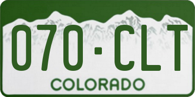 CO license plate 070CLT