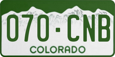 CO license plate 070CNB