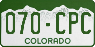 CO license plate 070CPC