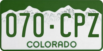 CO license plate 070CPZ