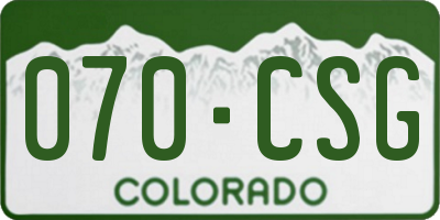 CO license plate 070CSG