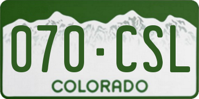 CO license plate 070CSL