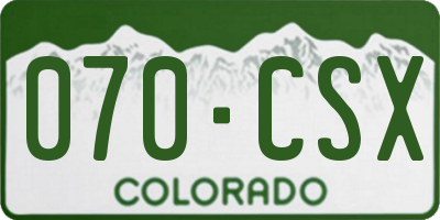 CO license plate 070CSX