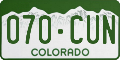 CO license plate 070CUN