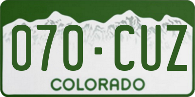 CO license plate 070CUZ
