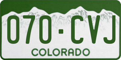 CO license plate 070CVJ