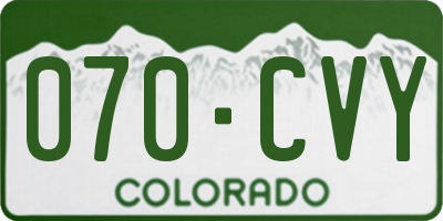 CO license plate 070CVY