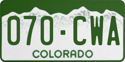 CO license plate 070CWA