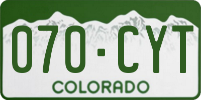 CO license plate 070CYT