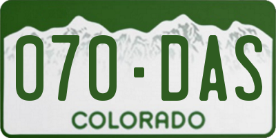 CO license plate 070DAS
