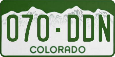 CO license plate 070DDN