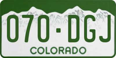 CO license plate 070DGJ