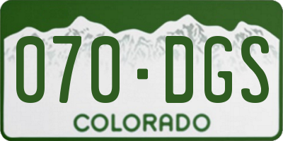 CO license plate 070DGS