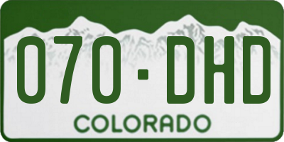CO license plate 070DHD