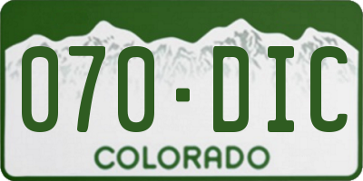 CO license plate 070DIC