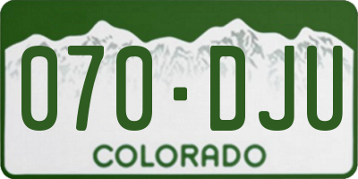 CO license plate 070DJU