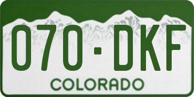 CO license plate 070DKF
