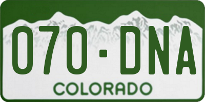 CO license plate 070DNA
