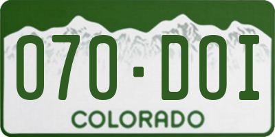 CO license plate 070DOI