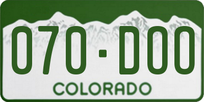 CO license plate 070DOO