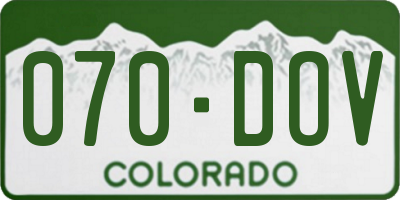 CO license plate 070DOV