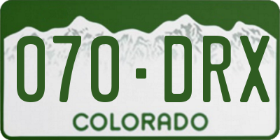 CO license plate 070DRX