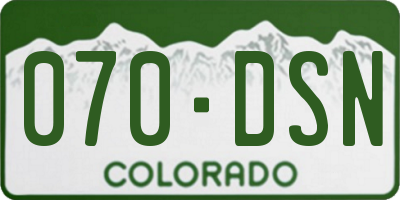 CO license plate 070DSN