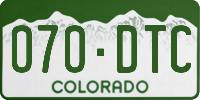 CO license plate 070DTC