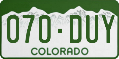 CO license plate 070DUY