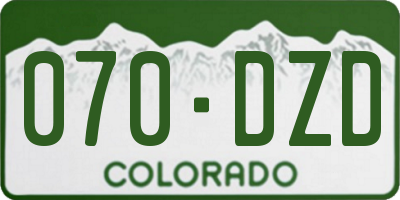 CO license plate 070DZD