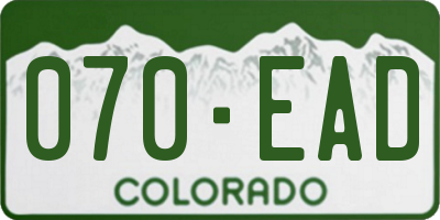 CO license plate 070EAD