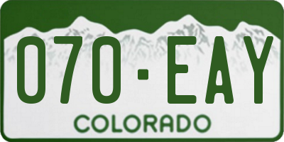 CO license plate 070EAY