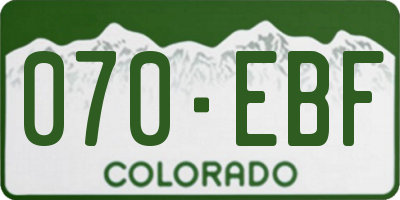 CO license plate 070EBF