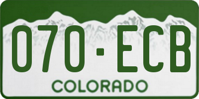 CO license plate 070ECB
