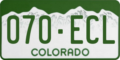 CO license plate 070ECL