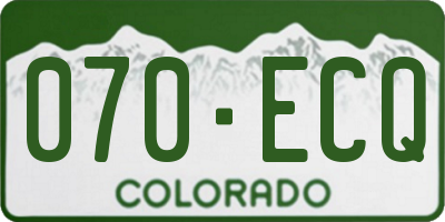 CO license plate 070ECQ