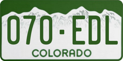 CO license plate 070EDL
