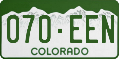 CO license plate 070EEN