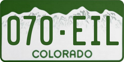 CO license plate 070EIL