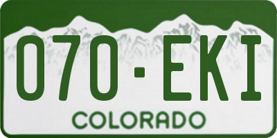 CO license plate 070EKI