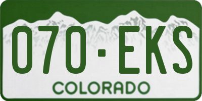 CO license plate 070EKS