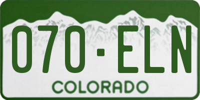 CO license plate 070ELN