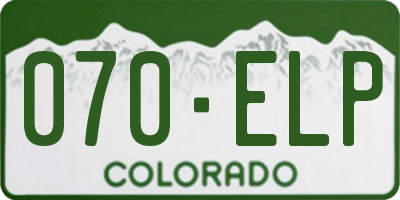 CO license plate 070ELP