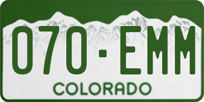 CO license plate 070EMM